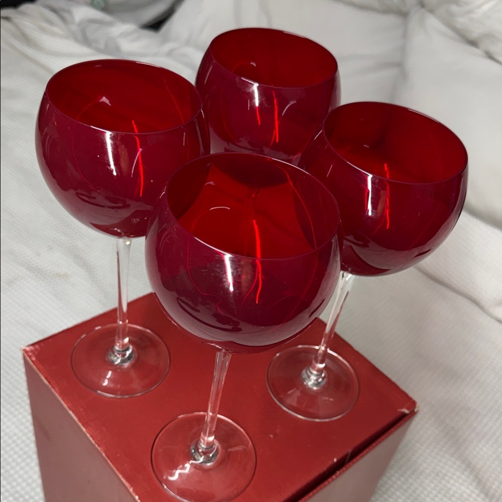 Lenox Red Ruby Balloons - Set of Four (In orginal box)